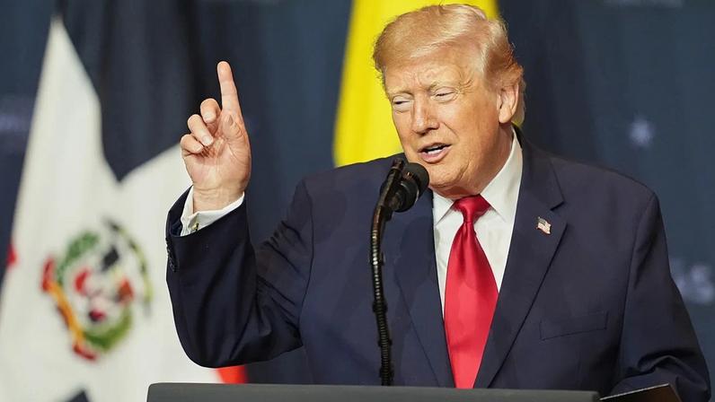 Trump na assinatura da aliança "Escudo das Américas", 7 de março de 2026