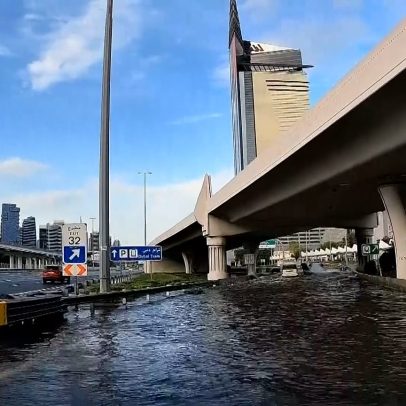 Chuvas intensas em Dubai causam inundações e afetam trânsito e voos