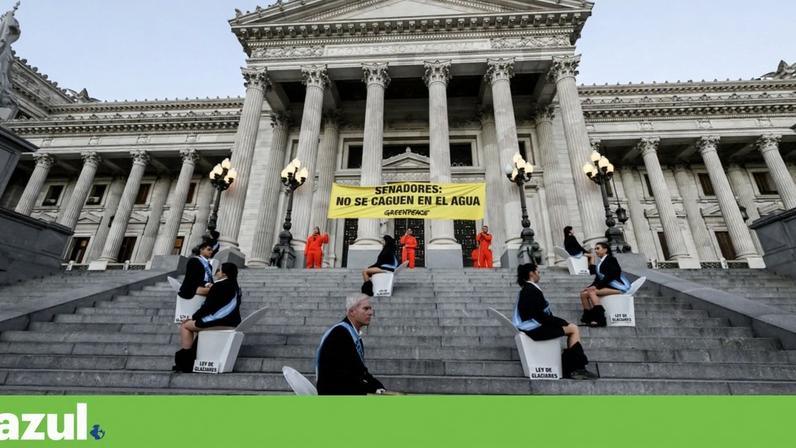 Protesto da Greenpeace a frente ao Congresso Nacional em Buenos Aires