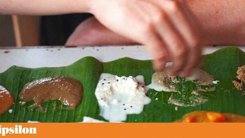 Idli, bolinhos de arroz e lentilhas, em Madurai, na Índia
