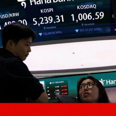 Bolsas da Ásia em queda, Europa está estável; petróleo continua a subir