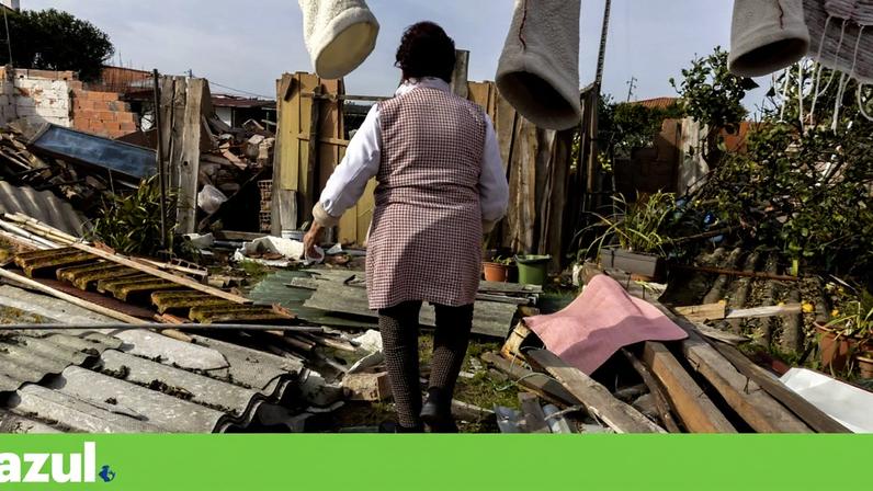 Em Vieira de Leiria, a chuva intensa e os ventos fortes destruíram inúmeras habitações
