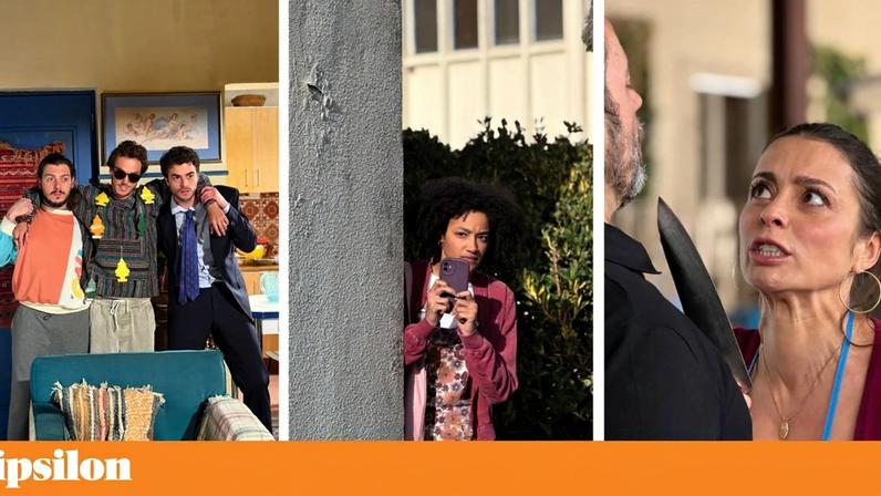 Cenas das séries *A Casa dos Outros*, *Sextortion* e *Sabores de Amor*, os novos microdramas da RTP