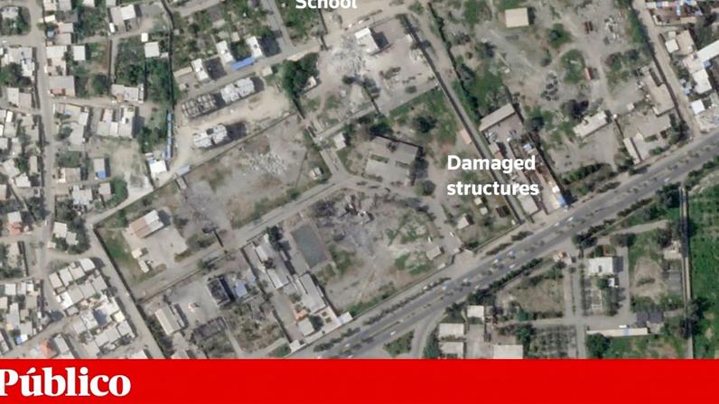 Imagens de satélite mostram a localização da escola atingida e do complexo naval iraniano.
