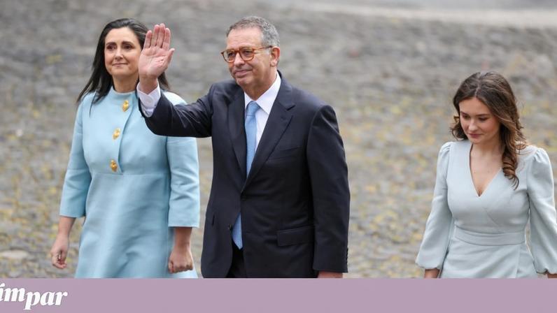 António José Seguro com Margarida Maldonado Freitas e a filha Maria na chegada ao Palácio de Belém