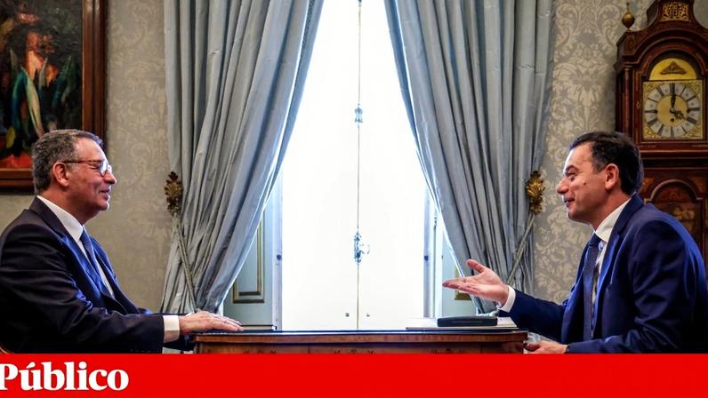 António José Seguro e Luís Montenegro na primeira reunião semanal entre Presidente e primeiro-ministro