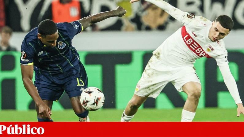 Pablo Rosario e El Khannouss em disputa no Estugarda-FC Porto