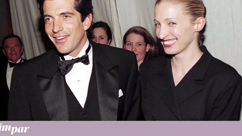 John F. Kennedy Jr. e a mulher Carolyn Bessette fotografados em 1997 em Nova Iorque