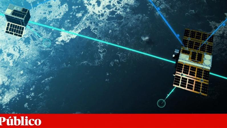 Ilustração relativa à missão Celeste, que irá validar tecnologias para o sistema de navegação por satélite Galileu