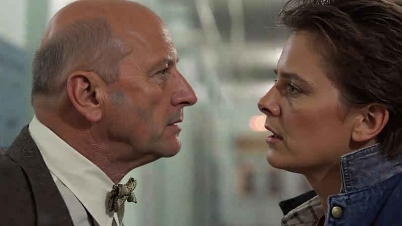 James Tolkan, em *Regresso ao Futuro*, com Michael J. Fox