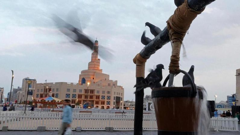 Fonte decorativa em Doha, no Catar