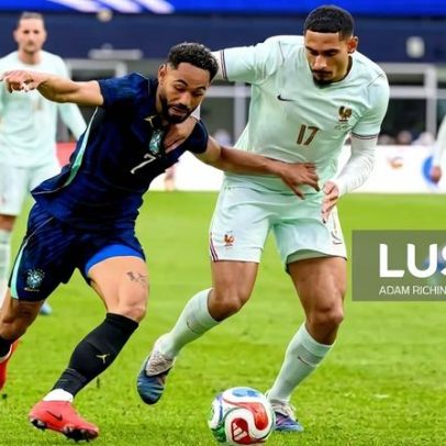 França reduzida a dez vence Brasil no último teste antes do Mundial 2026