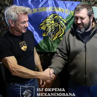 Sean Penn visita linha de frente em Donetsk com mensagem de apoio