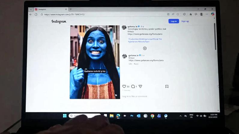 A candidata virtual concorre em simultâneo a assentos no Senado e na Câmara dos Representantes da Colômbia