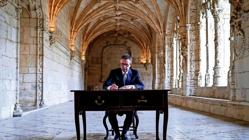 O chefe de Estado assinou o livro de honra do Mosteiro dos Jerónimos