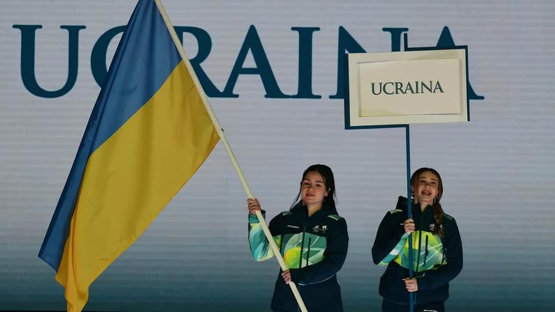 Atletas ucranianas na prova