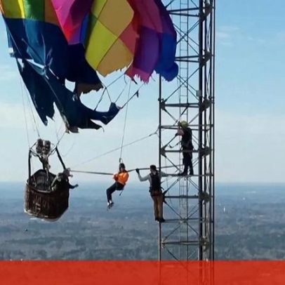 Balão de ar quente colide com torre de telecomunicações no Texas