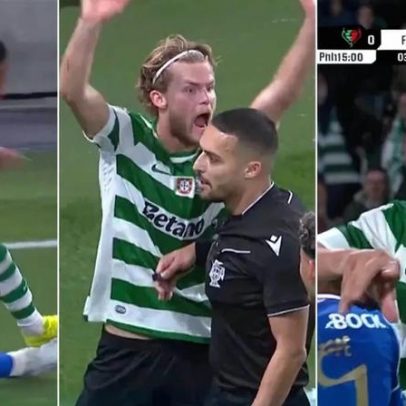 Clássico tenso: Sporting pediu expulsão de Alberto, Hjulmand levou amarelo e Suárez fez gesto de roubo