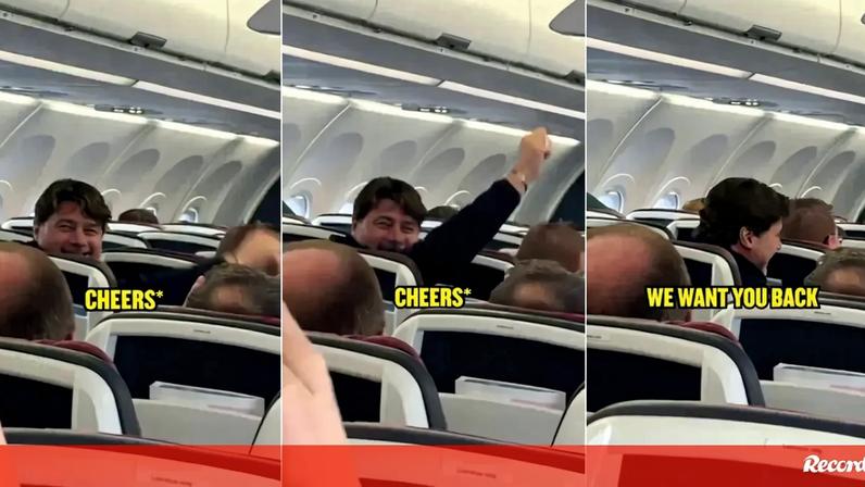 Adeptos do Tottenham 'apanharam' Pochettino no voo para Madrid: «Queremos-te de volta!»