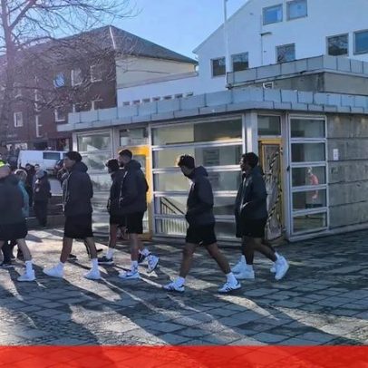 Sporting enfrenta forte frio num passeio matinal em Bodo