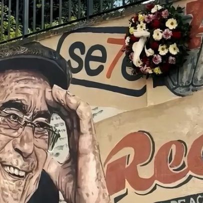 Mário Zambujal homenageado em mural com referência à Record