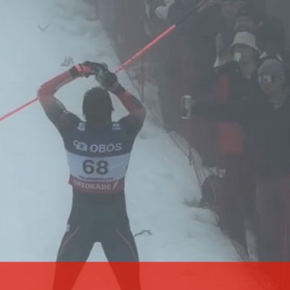 Britânico bebe álcool durante prova de esqui de fundo