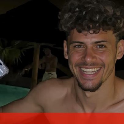 Maxi Araújo celebra vitória épica de madrugada, na piscina