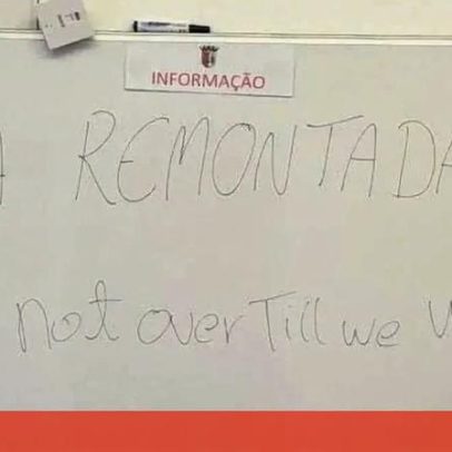 Braga afixa no balneário a frase 'Não acaba até ganharmos'
