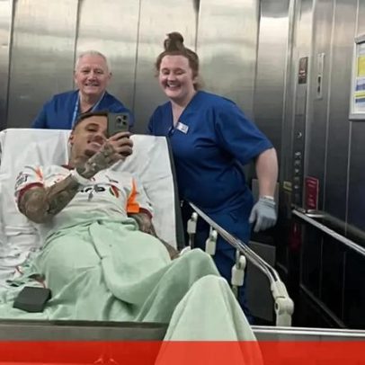 Noa Lang mostra foto no hospital após momento assustador na Champions