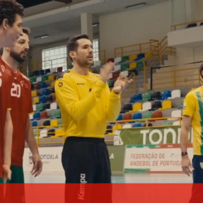 Seleção de andebol desafia Tondela no jogo da barra e resultado diverte
