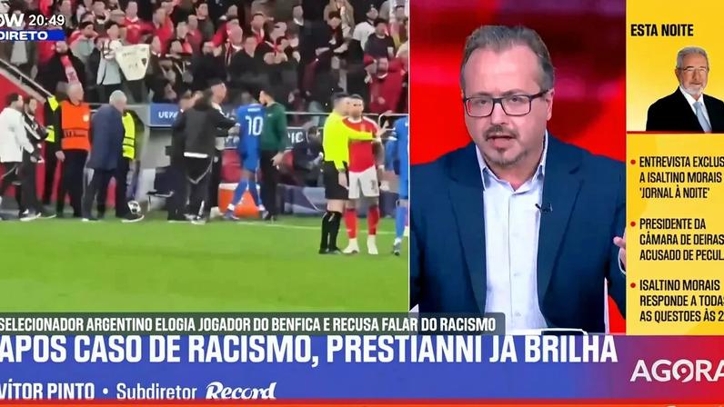 Cinco jogos de castigo para Prestianni e mais 5 de pena suspensa? Vítor Pinto explica por que tudo aponta para decisão "equilibrada" da UEFA