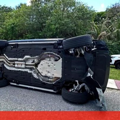 Imagens mostram estado do carro de Tiger Woods após acidente na Flórida