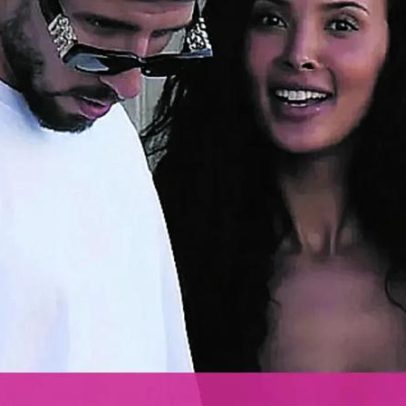 Maya Jama e Rúben Dias vistos em Portugal na praia