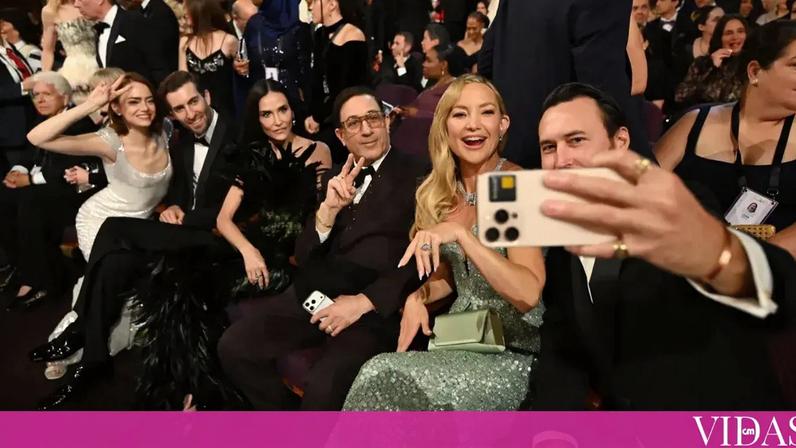 Celebridades como Emma Stone e Kate Hudson posam para selfie nos Óscares 2024