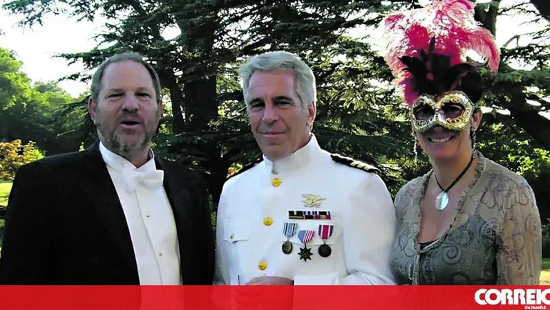 Jeffrey Epstein ao lado de Haervey Weinstein no 18.º aniversário da princesa Beatrice