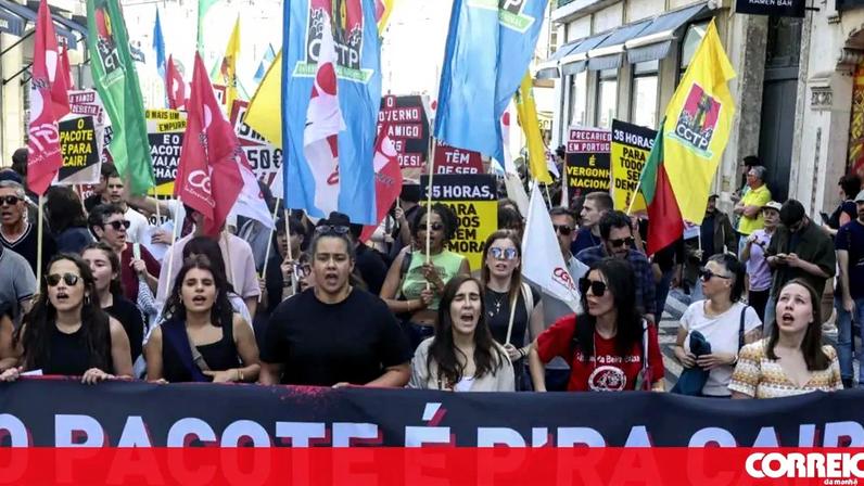 Manifestação nacional de jovens trabalhadores, convocada pela Interjovem que desfilou no percurso entre a Praça da Figueira e o Campo das Cebolas, em Lisboa