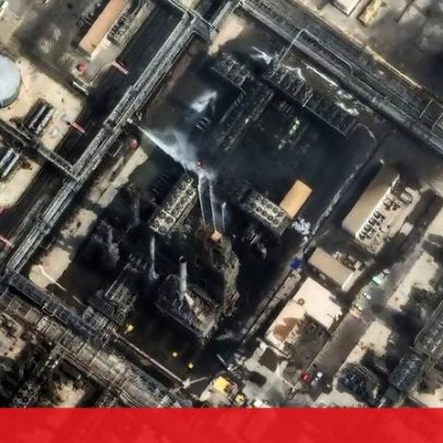 Imagens de satélite mostram refinaria na Arábia Saudita após ataque de drones