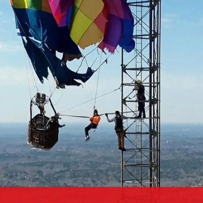 Balão de ar quente acerta torre de telecomunicações no Texas
