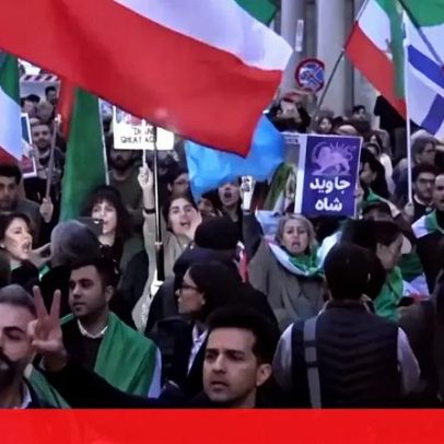 Iranianos manifestam-se em Roma em apoio aos EUA e a Israel