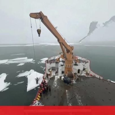 Guarda Costeira dos EUA resgata pessoa presa no gelo no Lago Michigan