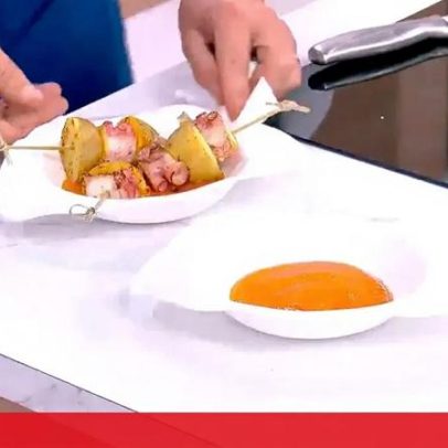 Como confecionar espetadas de polvo e arroz de tamboril, de forma simples