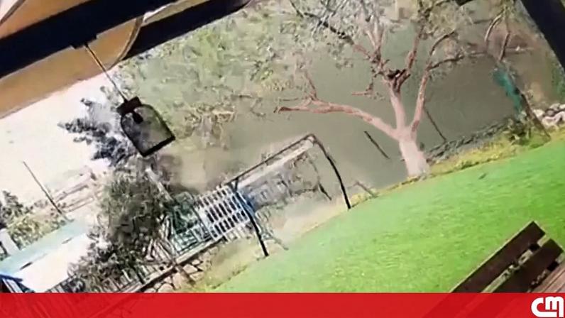 Imagem de videovigilância captando a explosão