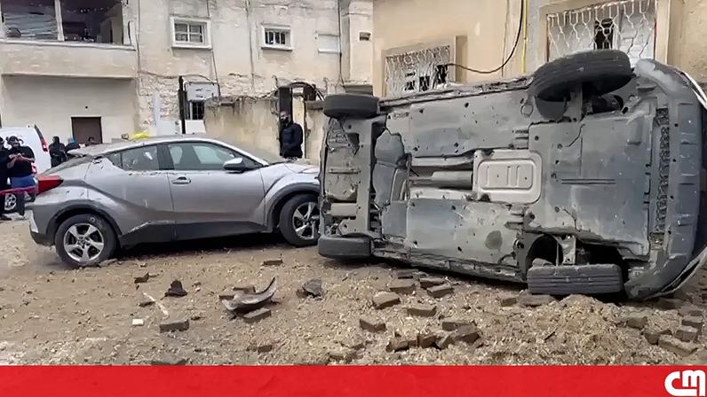 Imagem de um míssil iraniano atingindo uma habitação em Kfar Qasim.