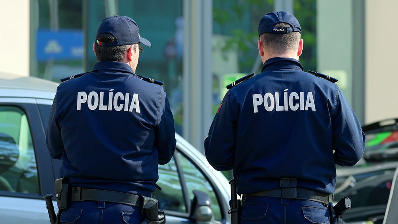 Agentes fardados da PSP de Setúbal detiveram o assaltante em flagrante