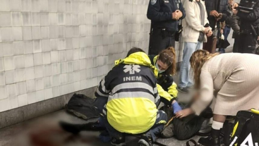 Homem esfaqueado foi socorrido na estação do Bolhão