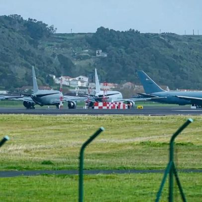 Base das Lajes mantém intenso movimento de aviões de reabastecimento dos EUA