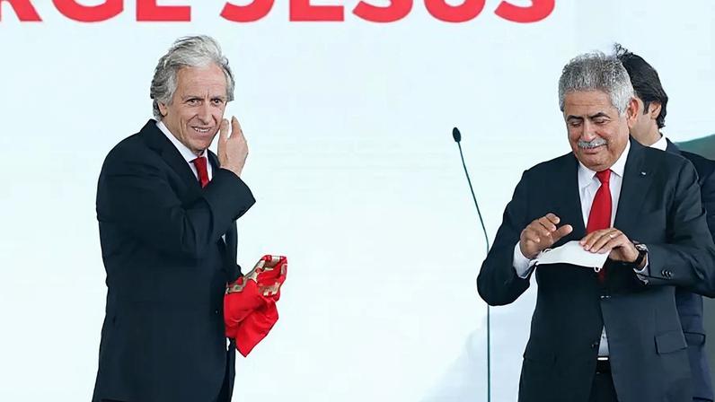 Jorge Jesus e Luís Filipe Vieira em 2020