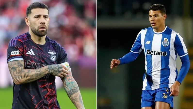 Nicolás Otamendi (à esquerda) e Thiago Silva (à direita)
