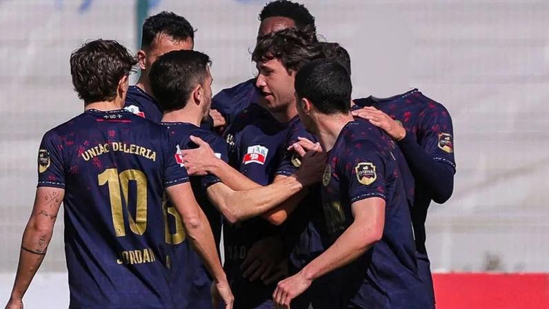 Jogadores da U. Leiria a celebrar