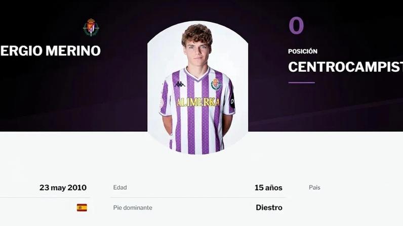 Sergio Merino, jovem promessa do Valladolid, cobiçado por Real Madrid e Barcelona